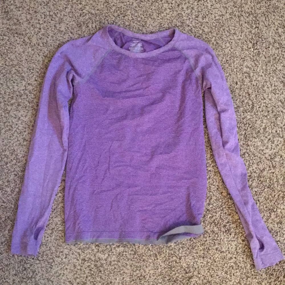 Purple fitted workout shirt